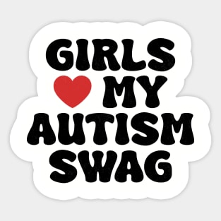 Girls Heart My Autism Swag Funny Girls Love My Autism Swag Sticker